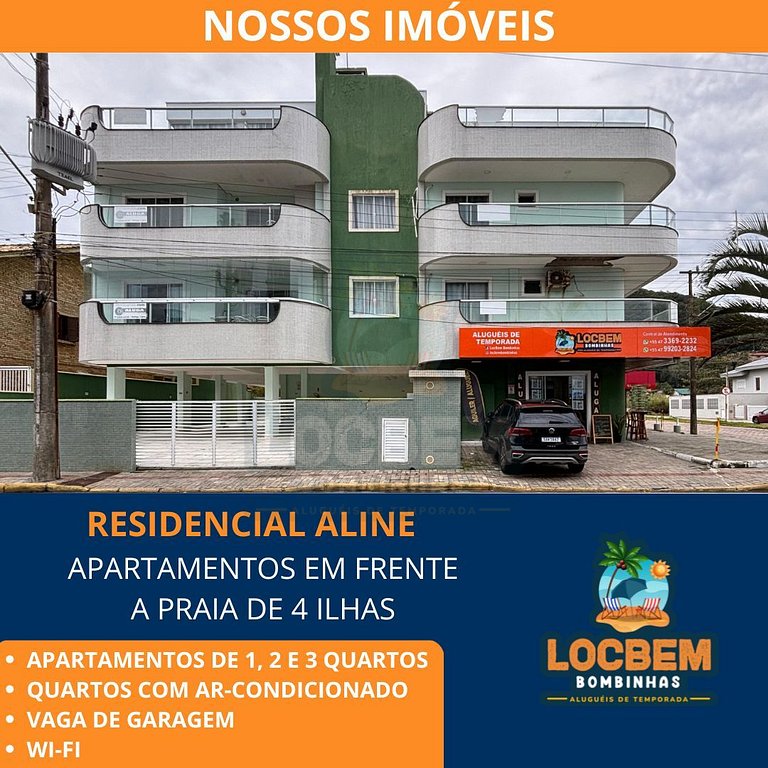 Apartamento Praia de 4 Ilhas (201) - 3 quartos com vista par